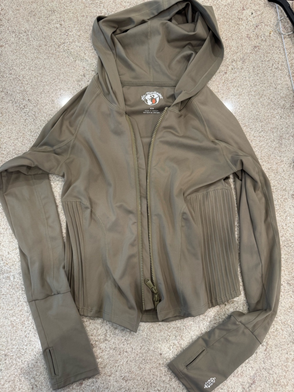 FP Movement by Free People Olive Zip Hoodie with Logo